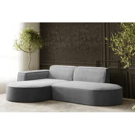 kaiser möbel Ecksofa Designer Modena Studio stoff Dicker Cord Poso Silber Links
