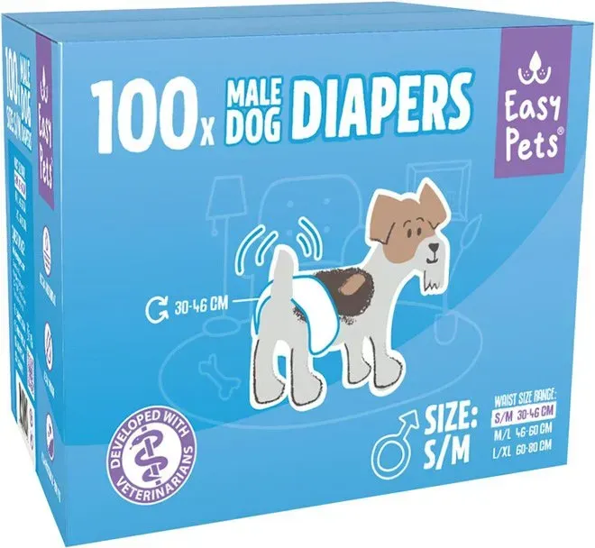 EasyPets Hundewindeln für Rüden S/M 100 Stück