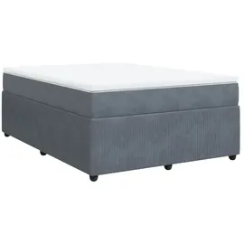vidaXL Boxspringbett 140 x 200 cm Dunkelgrau
