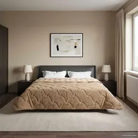vidaXL Ganzjahresbettdecke Gepolstert Taupe 200 x 200 cm