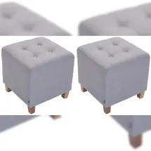 CLP Sitzhocker Pharao Polyester 2er Set 40 x 45 x 40 cm Hellgrau