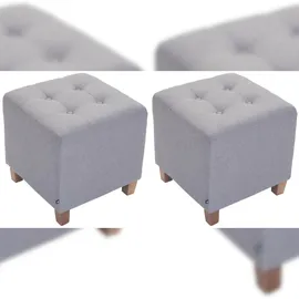 CLP Sitzhocker Pharao Polyester 2er Set 40 x 45 x 40 cm Hellgrau