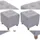 CLP Sitzhocker Pharao Polyester 2er Set 40 x 45 x 40 cm Hellgrau