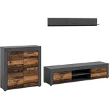 INOSIGN Wohnwand »Aosta, Breite 255cm, bestehend aus Highboard, Lowboard, Wandboard« 3 Stk. tlg., grau