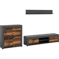 INOSIGN Wohnwand »Aosta, Breite 255cm, bestehend aus Highboard, Lowboard, Wandboard« 3 Stk. tlg., grau