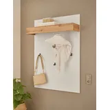 INOSIGN Garderobenpaneel »GIRON/CiTY, Wandregal in Wotan Eiche, Flurgarderobe mit Hutablage«, mit Kleiderstange, Haken, viel Stauraum, 100 cm breit, weiß