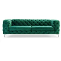 JVmoebel Chesterfield-Sofa Luxus Textil Chesterfield Dreisitzer Modernes Design Neu, Made in Europe grün