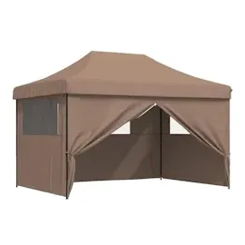 vidaXL Faltpavillon 4,1 x 1,5 m inkl. 4 Seitenteile Braun