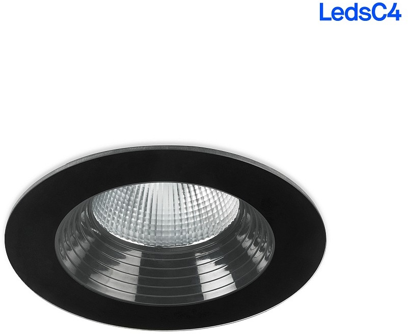 LEDS C4 LED Downlight DAKO FIXED, IP66, Ø 8cm, 6.4W 3000K 502lm, UGR<16, starr, inkl. 2 Reflektoren + Diffusor, schwarz LEDS-15-E035-05-CL