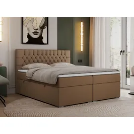 MKS Boxspringbett 160 x 200 cm H4 Braun