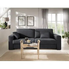 Home Affaire Schlafsofa »Roma Matratzenhöhe 14 cm« Dauerschlaffunktion, mit Unterfederung, Lattenrost, Matratze grau