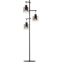 Brilliant Brilliant, Stehlampe, Simonis Standleuchte 3flg schwarz/rauchglas Mass: 152.2x46