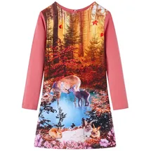vidaXL Kinderkleid Langarmkleid Altrosa 104