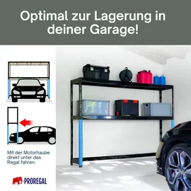 Proregal Schwerlastregal Metall 180x240x50cm Schwarz