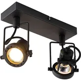 QAZQA Industriespot schwarz 2-flammig - Suplux