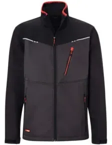 Holex Softshell Jacke, dunkelgrau / schwarz / rot, Unisex-Größe: L