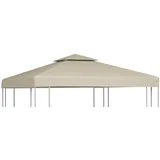 Mengtu Pavillon Ersatzdach Pavillondach Dachplane UV-Schutz und Wasserdicht Ersatzbezug Dach mit Kaminabzug Pavillonabdeckung Ersatzdach Dachplane für Pavillon 310 g/m2 Beige 3x3 m