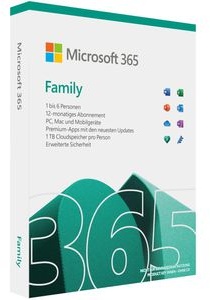 Microsoft Office-Software Office 365 Family, PKC, Abonnement, 6 User