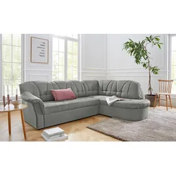 Ecksofa DOMO COLLECTION "Pegnitz L-Form", grau, B:246cm H:82cm T:180cm, 100% Polyester, Sofas, wahlweise mit Bettfunktion