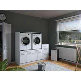laundreezy Mehrzweckschrank-Set 186 x 162 x 68 cm Weiß