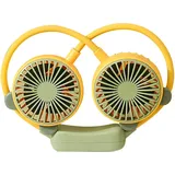 Tragbarer, Flexibler, Per Usb Aufladbarer Nackenventilator Mini-hängeventilator Für Büro Und Reisen Gelbe Farbe