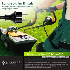 Kesser KESSER® Verlängerungskabel mit Schutzkappe Outdoor - für Innenbereich Außenbereich - Verlängerung Stromkabel – 230 V IP44 - Schutzkontakt Baustellenkabel Schutzkontaktstecker
