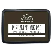 Stamperia - Permanent Ink Pad for Scrapbooks, Albums, Card Making, Bullet Journals, and More, Acid-Free, Fade-Resistant, Waterproof, Fast-Drying and Non-Bleeding for Smudge-Free Stamping (Black)