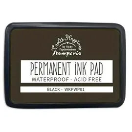Stamperia - Permanent Ink Pad for Scrapbooks, Albums, Card Making, Bullet Journals, and More, Acid-Free, Fade-Resistant, Waterproof, Fast-Drying and Non-Bleeding for Smudge-Free Stamping (Black)