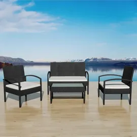 vidaXL Garten-Lounge-Set 4-tlg. schwarz