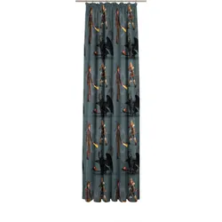 Vorhang WIRTH "Dragons" Gr. 2, grau, B:142cm H:175cm, Satin, Polyester, Gardinen, Universal Pictures