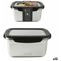 Quttin Lunchbox hermetisch Quttin rechteckig Edelstahl Silberfarben Stahl 2,6
