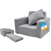 Odolplusz Kindersessel klappbar | Kindersofa Mini-Sessel Kinderstuhl Kuschelsessel | Kindermöbel für Kinderzimmer | (Grau aus Cord)