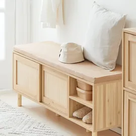 SoBuy Schuhbank FSR163 121 x 49 x 35 cm beige / beige