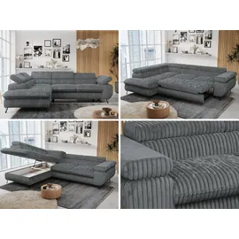 MKS Meble Eckcouch Cord 3-Sitzer Grau