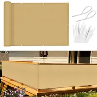 Sunnylaxx Balkon Sichtschutz 110x300 cm Balkonumspannung,Balkonabdeckung PES, Wind- und UV-Schutz,Benutzerdefinierte Sand