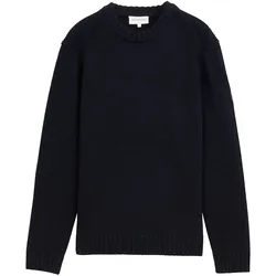 TOM TAILOR Herren Strickpullover mit Ripp-Details, blau, Meliert, Gr. XXL