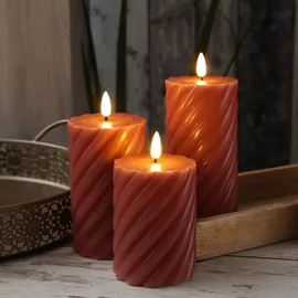 MARELIDA TWIST Stumpenkerze 12,5 cm rosa