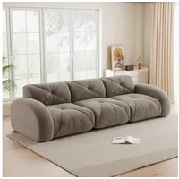 HAUSS SPOLE Loungesofa Rahmenlos Relaxsofa Chenille-Dreisitzer mit rutschfestem Design,Braun braun