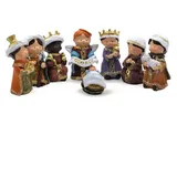 Spetebo Weihnachts Krippenfiguren Set aus Kunststein handbemalt 8 cm - 8-teilig - Weihnachtskrippe Figuren aus Polyresin Detailiert bemalt