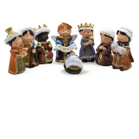Spetebo Weihnachts Krippenfiguren Set aus Kunststein handbemalt 8 cm - 8-teilig - Weihnachtskrippe Figuren aus Polyresin Detailiert bemalt