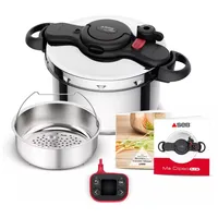 SEB 7,5 l Edelstahl Dampfdrucktopf schwarz/weiß