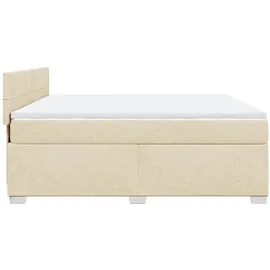 vidaXL Boxspringbett mit Matratze Creme 180x200 cm Stoff - Creme