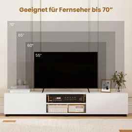 Costway TV-Lowboard 160 x 35 x 30 cm Braun Holz