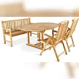 ab:stil.art.moebel Gartentisch Ausziehbar (120-170)xcm Beige
