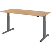 Bümö Schreibtisch Eiche 180x80 cm, Gestell: Graphit, - Büroschreibtisch