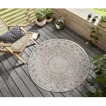 freundin Home Collection Lilja Wendeteppich Ø 100 cm Braun/Weiß