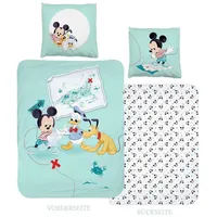 MTOnlinehandel Kinder-Bettwäsche 135x200 Mickey Maus, Pluto & Donald Duck