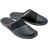 ESTRO Hausschuhe Herren Leder Herrenhausschuhe - Hausschuhe Männer Pantoffeln Herren Pantoletten Slippers M55 (48 EU, Grau) - 48 EU