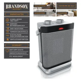 Brandson Heizlüfter 1800 W Schwarz/Silber