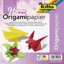 FOLIA Faltblatt Origamipapier 19x19cm 12Farben 9160 96Bl